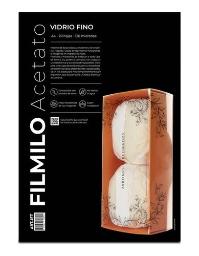 Filmilo Acetato - Vidrio Fino - Art Jet® - 20 Hojas - A4