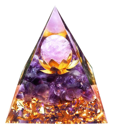 Pedra Preciosa De Cristal Da Pirâmide Do Folha Grande Roxo