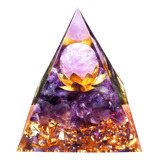 Pedra Preciosa De Cristal Da Pirâmide Do Folha Grande Roxo