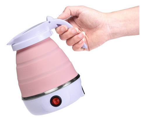 Calentador Hervidor De Agua Tetera Eléctrica 600 Ml Rosa