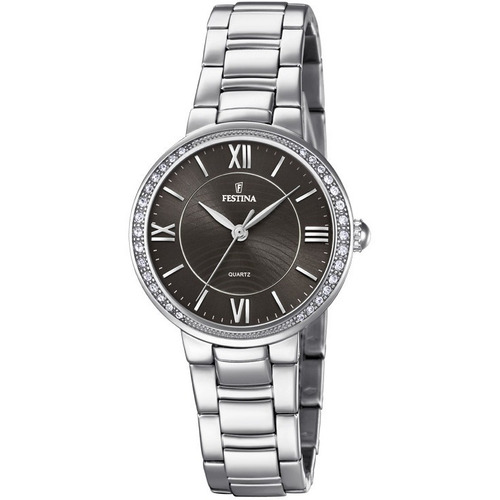 Reloj Festina Mujer F20220.2 Acero Bisel Con Piedras Negro