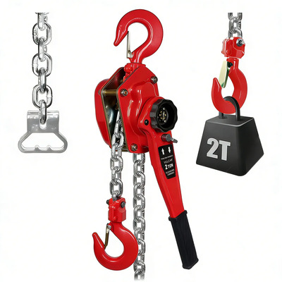 Polipasto De Palanca Para 2 T Con Cadena Galvanizada De 3 M Elevador Manual De Cadena De Carraca Con Gom Para Almacén, Edificios, Garajes, Etc | Envío gratis