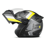 Capacete Robocop Stronger Faster Gladiator Etceter Fosco Cor Cinza/amarelo Tamanho Do Capacete 56