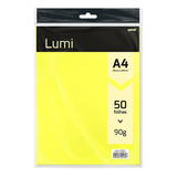 Papel 90g 210x297 A4, Lumipaper Amarelo, Spiral - 50fls Cor Amarelo