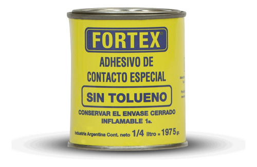 Cemento De Contacto Fortex Adhesivo Sin Tolueno 1/4 Litro