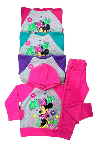 Conjunto De Niña Minnie Poleron Y Buzo Polar