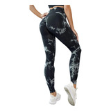 Lycra Leggins Tie Dye Push Up - Negro Ref. 1195