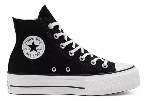 Zapatilla Plataforma Converse All Star Botita Lona Negr