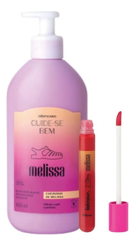 Kit Melissa (loção 400ml + Gloss Glossy Pink 5,5ml)