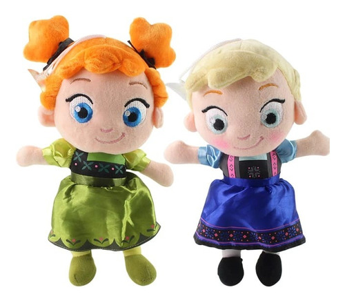 Peluches Muñecas Elsa Y Ana X2 Regalo Detalle Frozen Niñas 