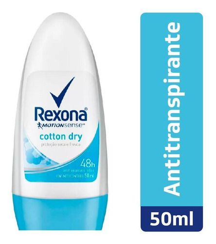 Desodorante Rexona Women Cotton Dry Roll-on Com 50ml