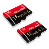 Memory Card Pro Max-2pc 16 Gb Con Adapter Red Black