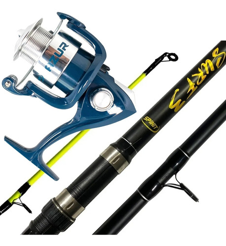 Combo Pesca Spinit Variada Mar Rio Caña 4mt 3tra + Reel 3rul