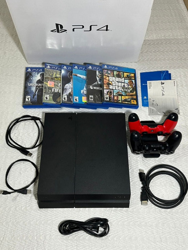 Playstation 4 Ps4 500gb + 7 Juegos + 2 Joystick (en Caja)