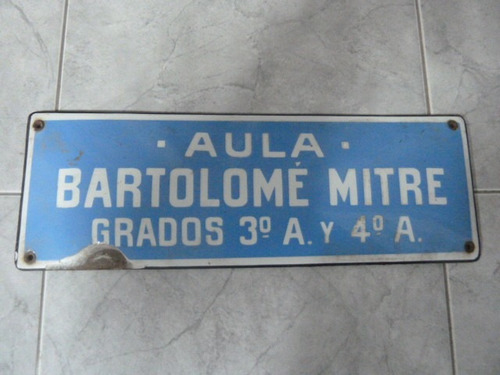 Cartel Enlozado De Bartolome Mitre Antiguo