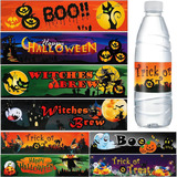 80 Etiquetas Para Botellas De Agua De Halloween, Fantas...