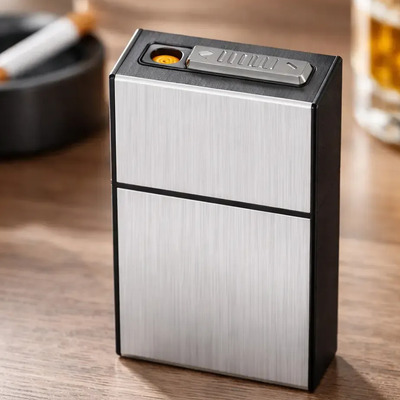 Cigarrera Con Encendedor Recargable Usb Para 20 Cigarros | MercadoLibre