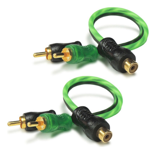 2 Cabos Y Rca Blindado 2 Machos Serie 200 Pro Verde 4mm