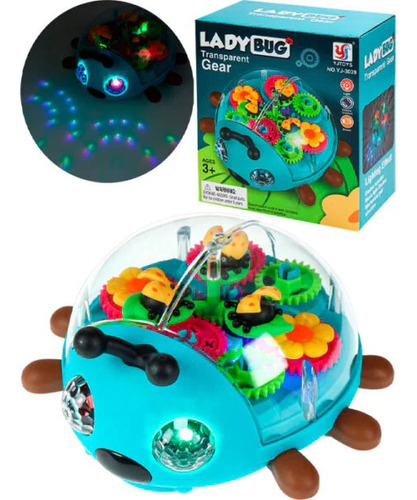 Juguete Para Niños Lady Bug Transparente Con Música Y Luces 