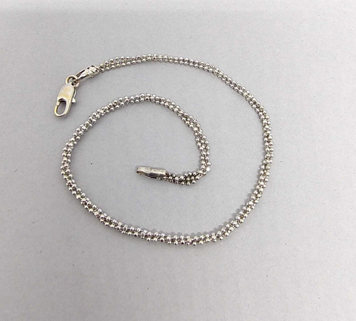 Pulseira Ouro Branco 18k 750 Trança Bolinhas Italiana 19,5cm