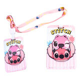 Porta Sube Stitch Rosa Tarjeta Credencial Infantil Mujer