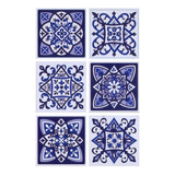 Azulejos Autoadhesivos Vinilo Muresco Decorativo Azul X 6 Un