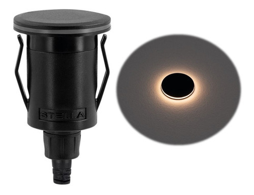 Balizador Solo Way Ring 1w Stella Stl21715 Quente Embutido Cúpula Preto Estrutura Preto