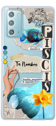 Funda Para Galaxy Mujer Signo Zodiaco Piscis Con Tu Nombre