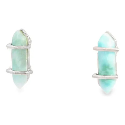 Aretes Dariana - Plata .925 Con Larimar Vicari Plateado