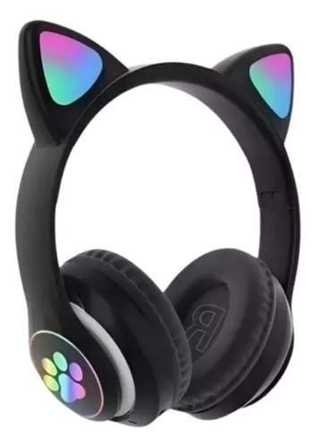 Fone Sem Fio Infantil Gatinho Com Led Bluetooth Meninas Gato