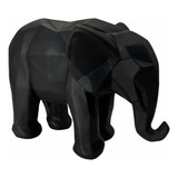 Elefante Figura Geométrico Artesanía Minimalista Negro