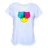 Blusa Playera Gato Colores Camiseta Mujer