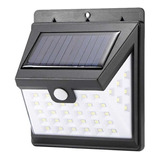Lampara Panel Solar Aplique Exterior De 40 Led Con Sensor