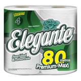 Papel Higienico Elegante 80 Metros 4 Rollos Blanco Premium
