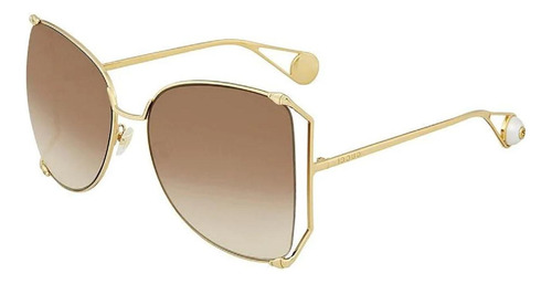 Gucci Gg0252s 003 Square Shape Cafe Dorado