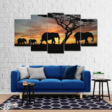 Cuadro Elefantes Decorativo Personalizado Moderno Naturaleza