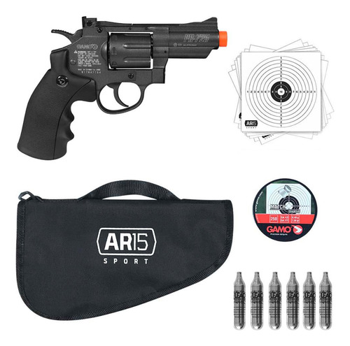 Pistola Airsoft Revólver Co2 Gamo Pr-725 4.5 +combo Tático 7