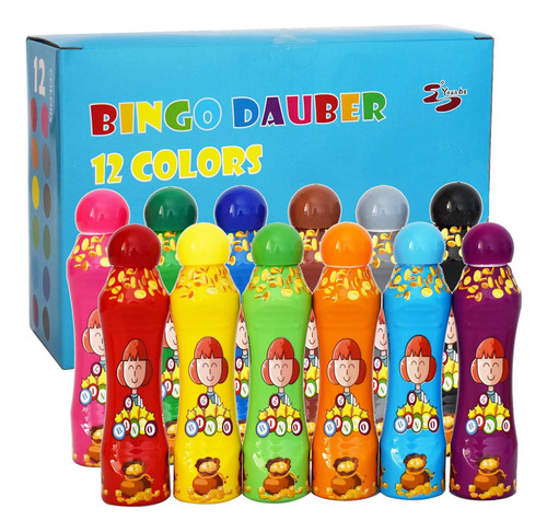 Yuanhe Bingo Daubers De 3 Oz, Juego De 12, Marcadores De Pun