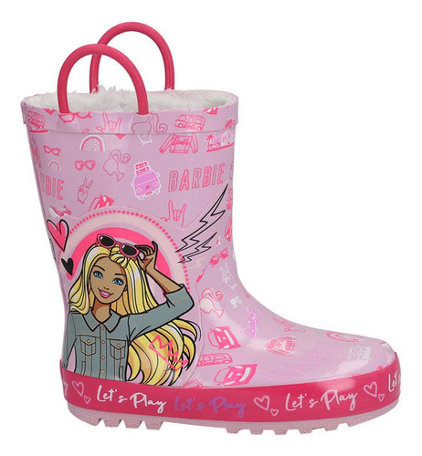 Bota De Lluvia Infantil Rosado Barbie  Bota De Agua 