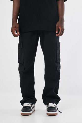 Pantalon Joggers De Gabardina Cargo Con Fuelle De Hombre