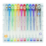 12 Plumas Kawaii Glitter Pen Tinta Gel Colores + Lapicera :)