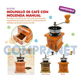 Molinillo De Café Madera Molienda Manual Y Regulable - 11895