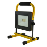 Reflector Led 20w Recargable Emergencia Para Exterior Carcasa Amarillo Luz Blanco Frío 100-240v