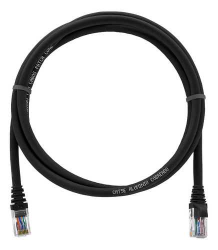 Patch Cord Para Internet Cat5e - 1,5 Metros Preto + Brindes