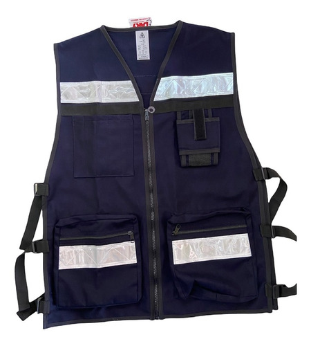 Chaleco Brigadista Azul Gabardina Seguridad Industrial 