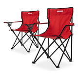 Silla Camping Y Playa Plegable Portatil Para Exteriores Gaon Color Rojo