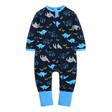 Pijama Enterizo Azul Oscuro De Dinos
