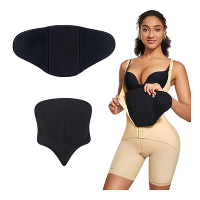 2pzs Tabla Moldeadora Abdominal Y Lumbar Para Postquirurgica Negro 2pzs