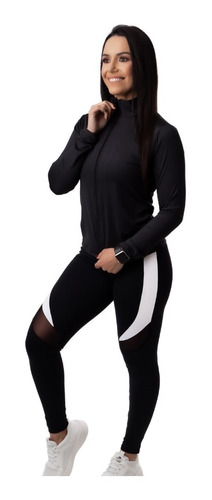 Jaqueta Feminina Esportiva + Calça Legging Conjunto Fitness