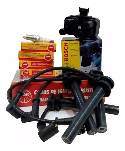 Kit Cables + 4 Bujias + Bobina Fiat Strada 1.6 16v Etorq